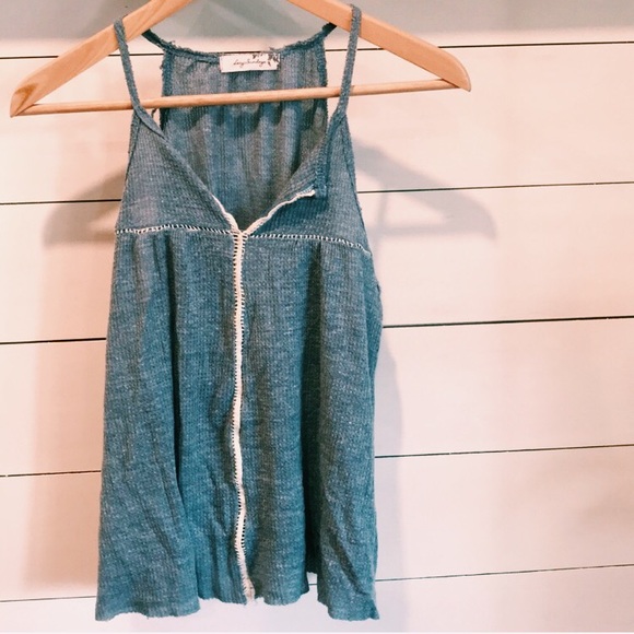 boutique Tops - Blue & white lace top, size S/M